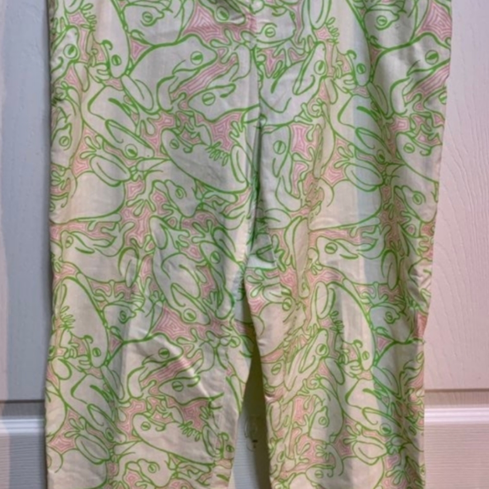 Lilly Pulitzer Island Pink Frog Capri-Sz 10 - Picture 4 of 4